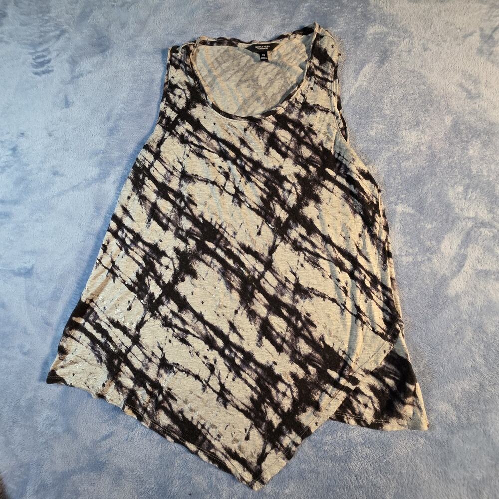 Simply Vera Vera Wang Women’s Medium Abstract Asymmetrical Tunic Tank Metallic